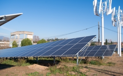 Plaques fotovoltaiques de la depuradora de Sant Pau de Riu-sec/ Roger Benet